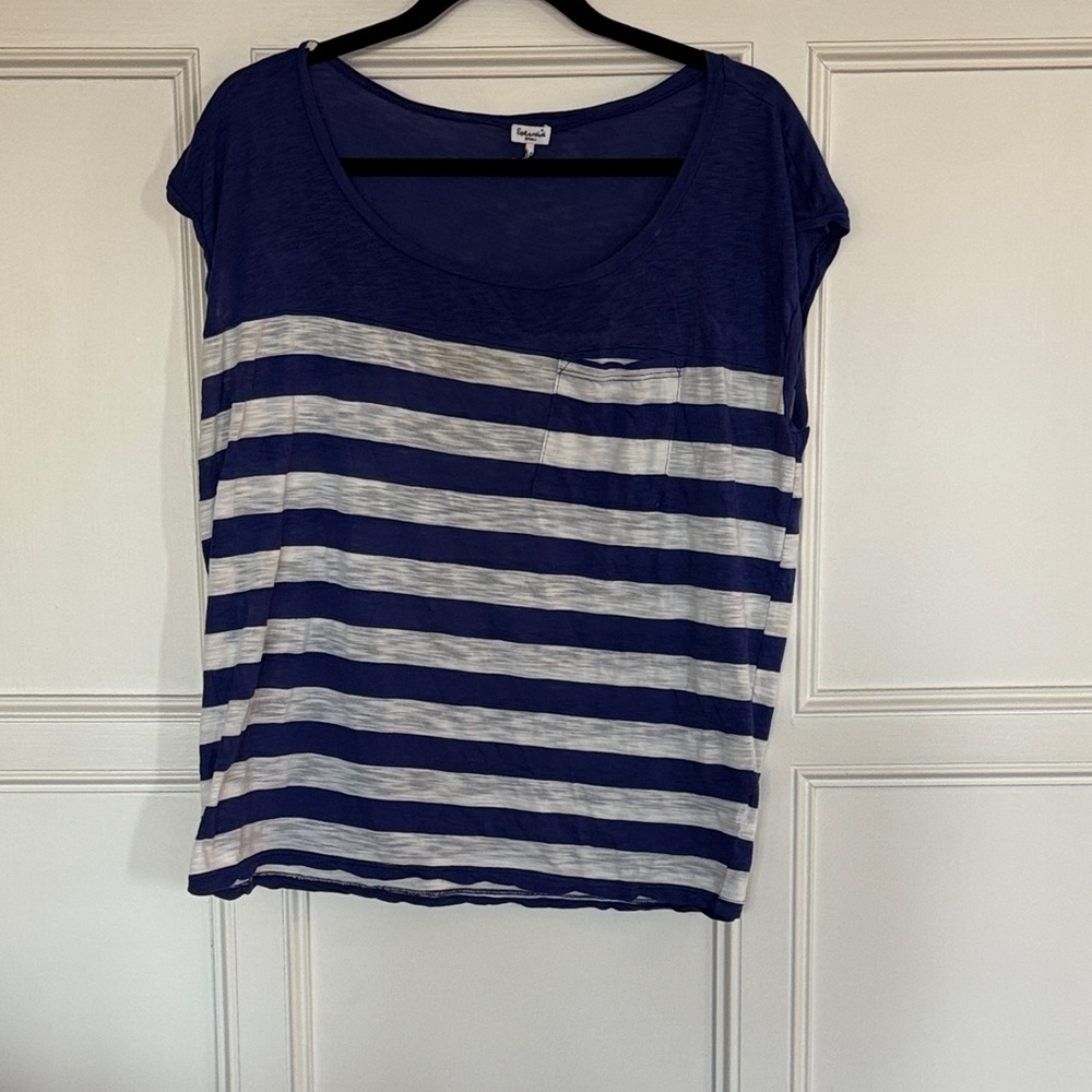 Splendid Striped Blue and White Women's Top